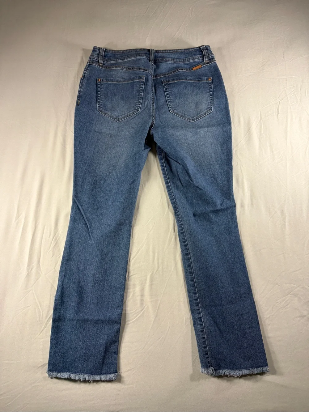 INC International Concept Denim Skinny Fit Jeans Women's Sz 6 Blue Frayed Design